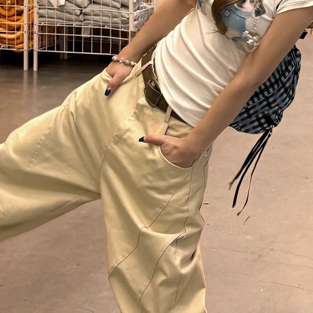 Soft High Waist Denim Jeans Baggy Loose Star Jeans Women Y2k Retro Wide Leg Casual Pants Girls