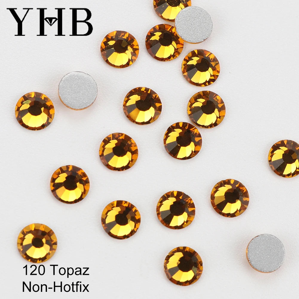 YHB 101-133Cold Fixation Crystal Cristales Flatback Silver Back Non Hotfix Rhinestones For Bags Shoes Garment Phone DIY Nail Art
