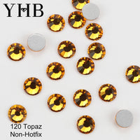YHB 101-133Cold Fixation Crystal Cristales Flatback Silver Back Non Hotfix Rhinestones For Bags Shoes Garment Phone DIY Nail Art
