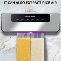 Electric Vacuum Sealer Dry/Wet Food Sealed Packaging Kitchen Food Storage Seal Built-in Cutter Knife