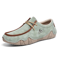 New 2024 Fashion Handmade Leather Casual Men Shoes Design Sneakers Man Loafers Breathable Low Top Flat Shoes Driving Plus Size