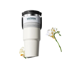 Portable Stainless Steel Thermal Cup , Large Capacity, Handheld with Dual Drinking Straw, Insulates Hot & Cold,Ideal for