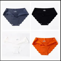 4 PCS/Lot Seamless Panties for Women Plain Panties Slip Silk Female Underwear Soft Thin Light Panti Culotte Femme Underpants