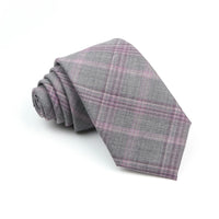 Mens Ties 7cm Classic Wool Handmade Skinny Grey Plaid Neckties Striped Narrow Collar Slim Cashmere Casual Tie Accessories Gift