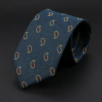 New Style Fashion Jacquard Paisley Striped Necktie For Men 7cm Dark Blue Black Formal Business Party Skinny Slim Cravat Tie Gift