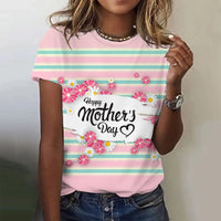 Mother's Day gift Top Women's T-shirt For Women The Best Mom 3D Printed T-Shirt Summer Casual Short Sleeve Women's Clothing