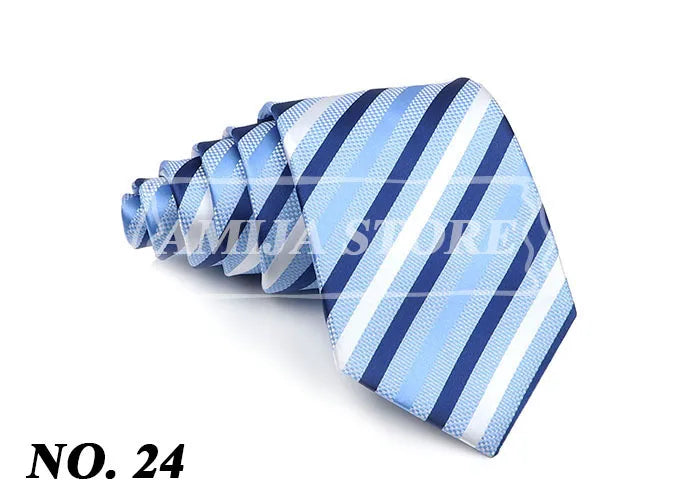 New Striped Tie Men's 8cm Ties Business New Year Gift Classical Necktie Office Accessories Men Costume Daily Wear Wedding Party