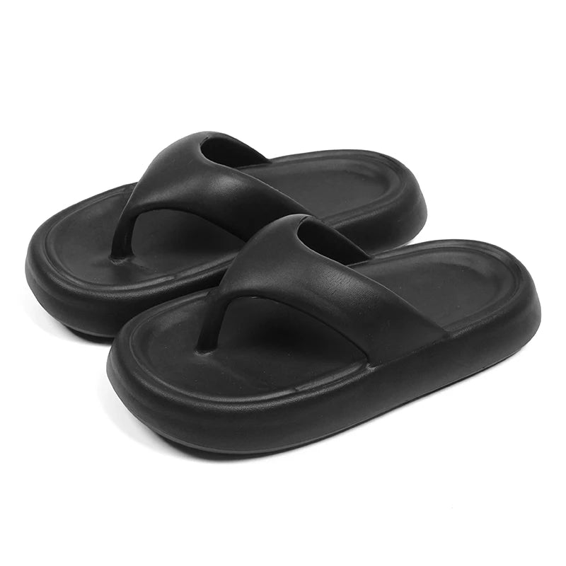 Women's Classy Flip-Flops with Poop Feeling, Female Internet Celebrity Eva Summer Outer Slippers for Couples, Thick-Soled Non-Slip Couples, Soft-Soled Flip-Flops for the Beach