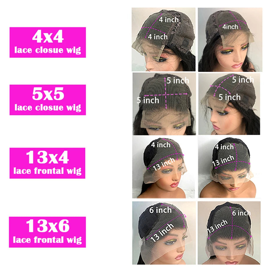 44 40 Inch 13x6 HD Transparent Lace Front Human Hair Wig For Black Women Curly Wig Pre Plucked Deep Wave Water Wave Frontal Wigs