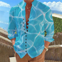 Men Shirts New Print Button Shirt Fashion Stand Collar Loose Fitting Men's Shirts Casual Streetwear Comfortable