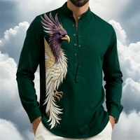 Men's shirt button up shirt Hawaiian clothing 3D printing 7-color animal fashion casual long sleeved comfortable fabric