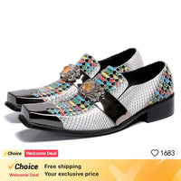 LUXURY MEN'S OXFORD SHOES BLACK MIX COLOR CASUAL DRESS MAN SHOES LACE UP POINTED TOE POLISH REAL LEATHER SHOES FOR MEN