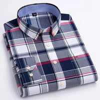 New in shirt Plus size 7xl 100%cotton Oxford long-sleeve shirts for man slim fit formal plain shirt plaid office elegant clothes