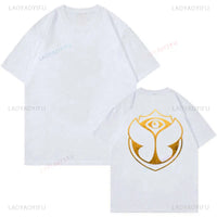 2025 Tomorrowlands Music EDC Electric Syllabic Wear Around The Disco Clothes Pure Cotton Man Women T-shirt Round Collar Tops
