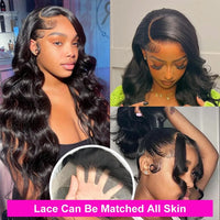 13x6 Body Wave 100% Human Hair Lace Front Wig 13x4 HD Transparent Lace Frontal Wig 250 Density Pre Plucked Wigs For Black Women