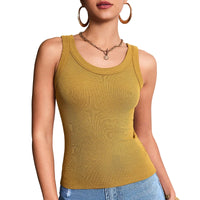 1/3 Pcs Ladies Solid \ Suspender Vest Sexy Round Neck Sleeveless T-shirt Comfortable And Fashionable Women And Teenagers Vest