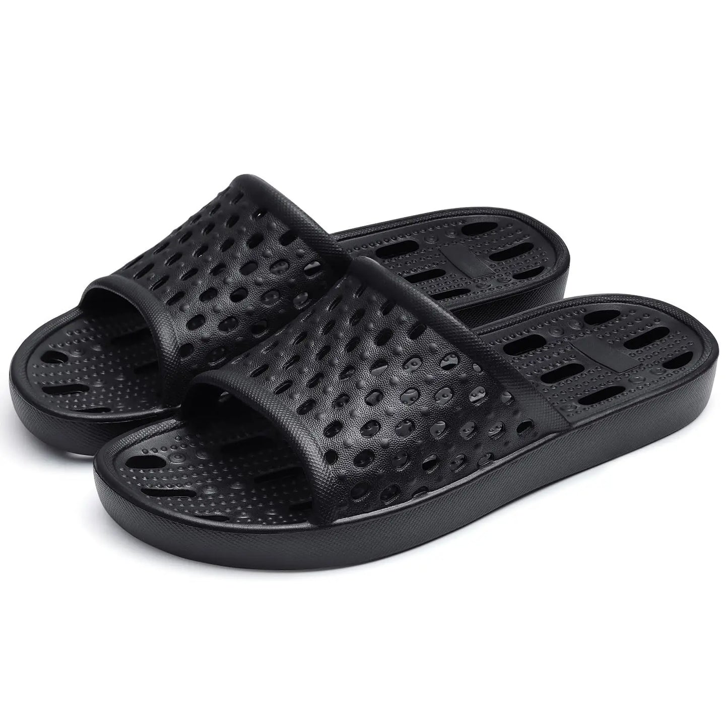 CRACOMIN Summer New Shower Shoes For Women Quick Dry Pool Sandals With Drain Holes Bathroom Slides Lightweight EVA Home Slippers