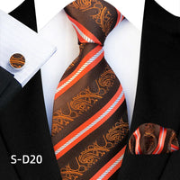 Flower Dot Ties For Men Luxury 8cm Wide Floral Wed Necktie Pocket Square Cufflinks Set Fashion For Men Party Wedding Gift