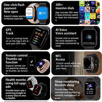 2023 New Smart Watch Women NFC Smartwatch Men Women Bluetooth Call Waterproof Wireless Charging HD Screen For Apple Xiaomi +Box