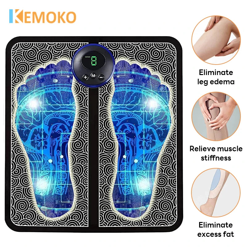 Foot Massger Sole Massage Pad Feet Muscle Stimulation 8 Modes 19 Level Relax Improve Blood Circulation Relief Pain Relax Feet