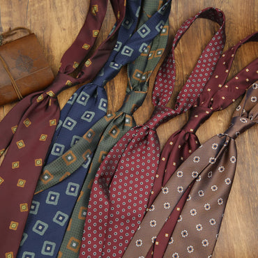 2025 European Vintage Block Diamond Pattern Neckties For Men Formal Business Brown White Neck Ties Suit Accessories Soft Cravat