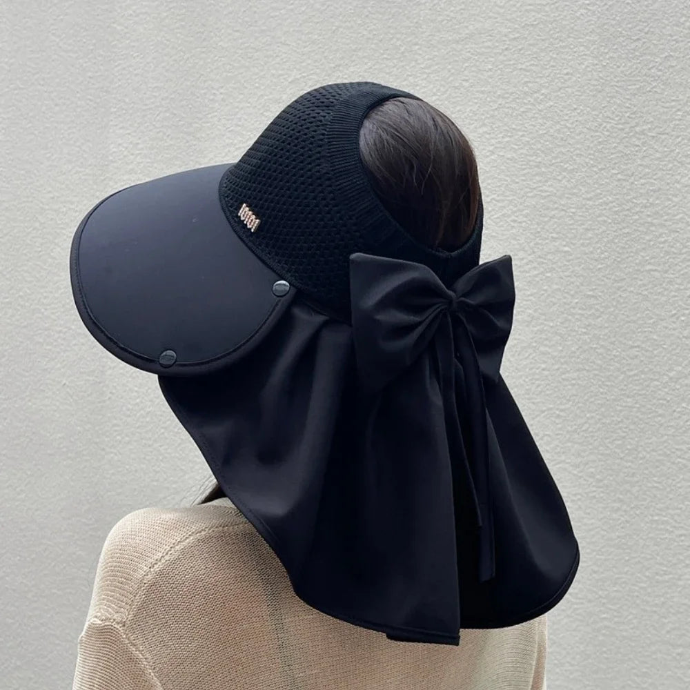 1Pcs Outdoor Sun Bucket Hat for Women Girls Fishing Hiking Wide Brim Bucket Hat with Neck Cover 360° Protection Sunscreen Caps