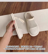 Women's Slippers 2026 Spring and Autumn Fashion Casual Round Head Baotou Thin Bottom Breathable Mesh Home Indoor Slippers