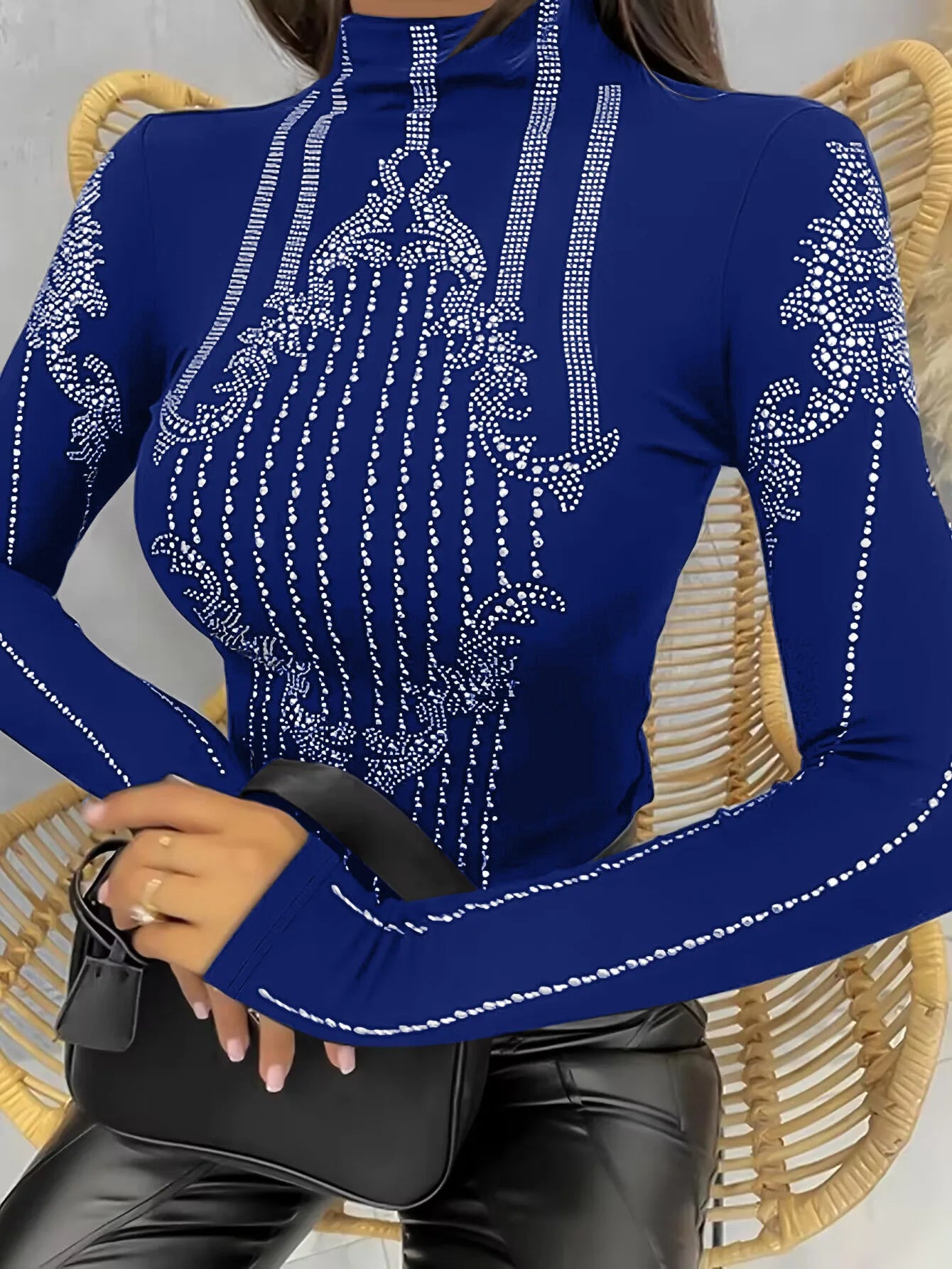 Tops Women 2024 Summer Fashion Basics Rhinestone Decor Long Sleeve Top Women's Clothes Sexy Casual Skinny T-Shirt Y2K Clothes