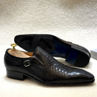 Men's Luxury Italian Leather Oxford Shoes Plaid Print Lace-Up Formal Black/Brown Office Wedding Fashionable New Arrival