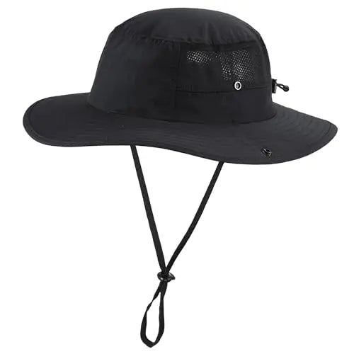 Connectyle UPF50+ Mens Sun Hat Wide Brim Adjustable Womens UV Protection Beach Bucket Hat for Fishing Hiking Snap Up Cowboy Hat