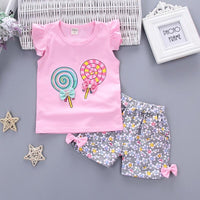 HOT Baby Girls Clothing Outfits Brand Summer Newborn Infant Sleeveless T-shirt Shorts 2pc/Sets Clothes Casual Sports Tracksuits