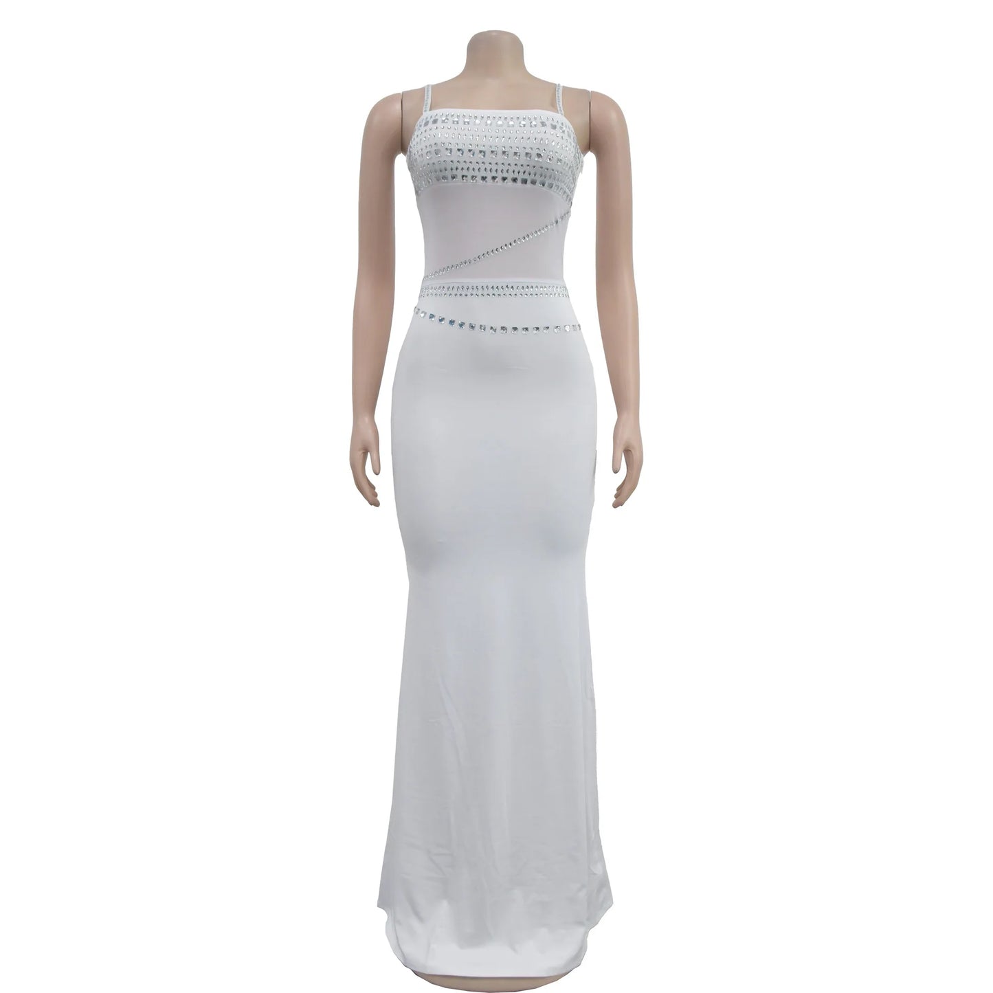 Fashion Women's Hot Diamond Mesh Dresses Summer New Sexy Transparent Lace Party Elegant Female Maxi Dress 2025