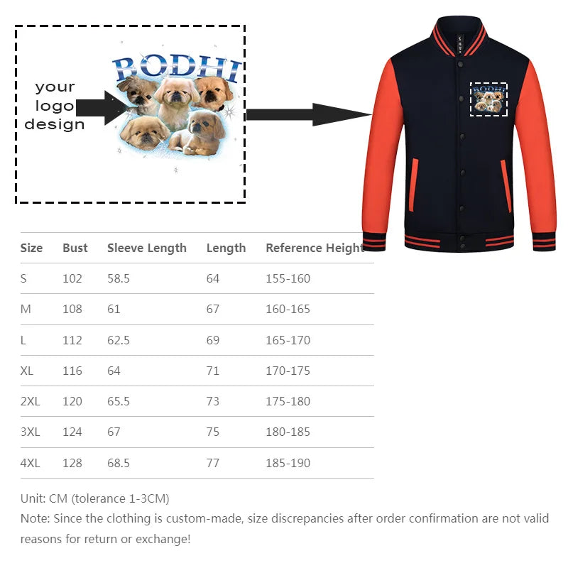 Mens Jacket Trend New Button Casual Coats Round Neck Baseball Uniform  Spring And Autumn Tide Brand Clothes Print LOGO LS-2211