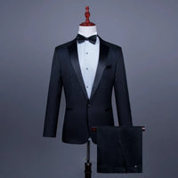 2025 New Black and White Hot Diamond Suits for Men 2-piece,Male Group Chorus/Singer Host/Anchor Dress Performance MC Blazer+Pant