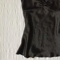 French Vintage Polka Dot Camisole Vest Women Summer Folds Sleeveless Y2k Crop Halter Tops Sweet hottie Slim Outerwear Tanks