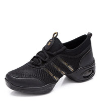 Breathable Dance Sneakers Woman Man Black Red Air Mesh Split-sole Square Dance Salsa Dancing Shoes Girls Ladies Sports Shoes