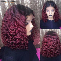 Short Bob Wig Jerry Curly Human Hair Wigs for Women Pre-Plucked 13x1x4 Lace Front Wig Transparent Lace Baby Hair Deep Wave Wig