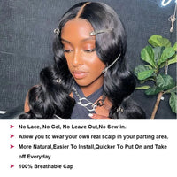 Body Wave Human Hair Wigs V Part Wig Human Hair No Leave Out Brazilian V Part Human Hair Wave Wigs Full Machine Made For Women