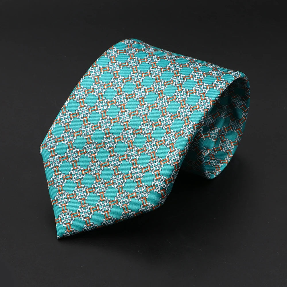 New High Quality Soft Silk Ties 51Colors Fashion 7.5cm Geometric Pattern Necktie For Men Wedding Business Meeting Suit Gravata
