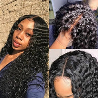 Soft 26 Inch 180% Density Long Kinky Curly Natural Black Lace Front Wig for Women With BabyHair Glueless Preplucked Wig