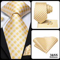 Hi-Tie Champagne Floral Paisley Silk Elegant Tie For Men Groom Wedding Men Necktie Pocket Square Cufflink Accessory Wholesale