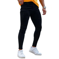 Mens Skinny jeans Solid Color high stretch Denim Trousers Casual Daily For Office Parties Male  Cowboy Pants