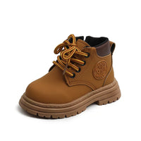 Winter Kids Combat Boots Furry Lined Children Ankle Boots Fashion Boys Girls Short Boots Student Non-slip Shoes Footwear