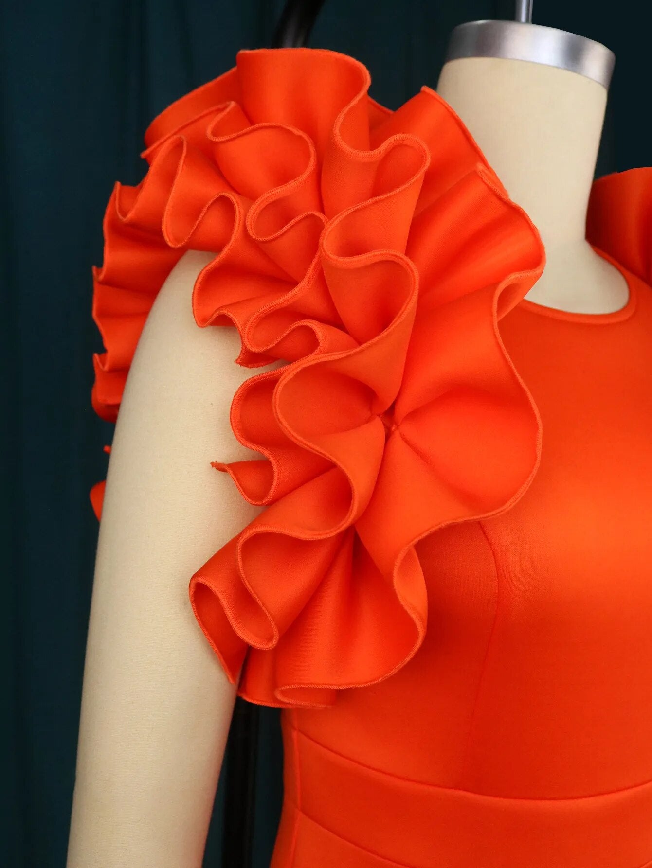 Aomei Women Big Size Dresses Orange Ruffles Sleeveless High Waist Body Mega Mart Center Aomei Women Big Size Dresses Orange Ruffles Sleeveless High Waist Body Mega Mart Center