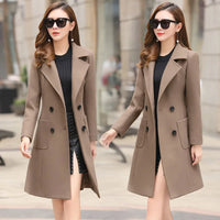 2023 New Elegant Women's Winter Korean Version Plus Size Slim Woolen Coats Female Fashion Temperament Woolen Coat