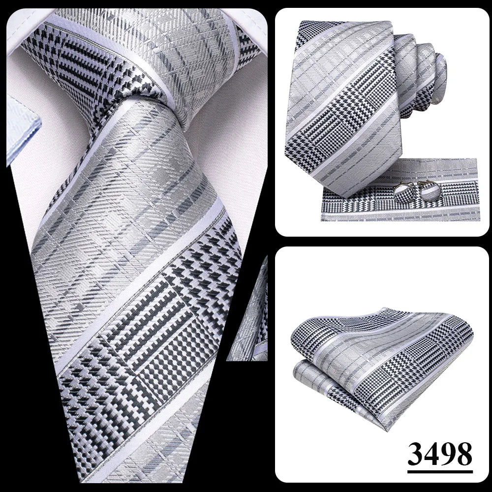 Hi-Tie Champagne Floral Paisley Silk Elegant Tie For Men Groom Wedding Men Necktie Pocket Square Cufflink Accessory Wholesale