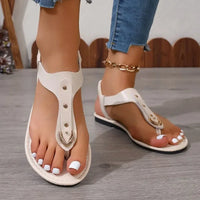 Thong Sandals for Women 2024 Summer Simple Fashionable Flats Outdoor Beach Shoes Casual Ladies Rome Sandals Sandalias De Mujer