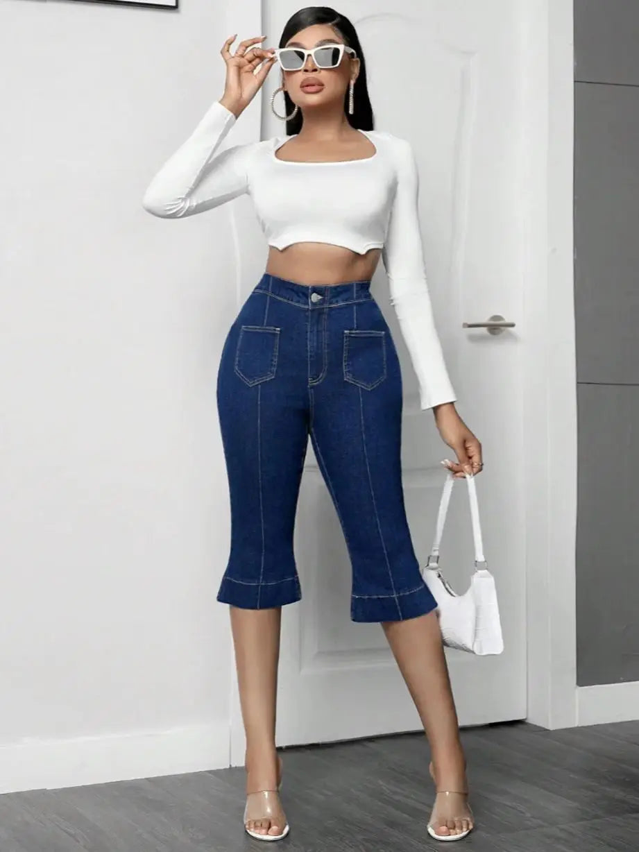 High-Waisted Stretchy Jeans | Casual Daily Versatile Design, Butt-Lifting Effect, Front Pocket Detail, Must-Have for sure