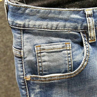 Spring and Autumn Fashion Trend Straight Leg Stretch Denim Trousers Men's Casual Slim Fit Comfortable Sports High Quality Jeans