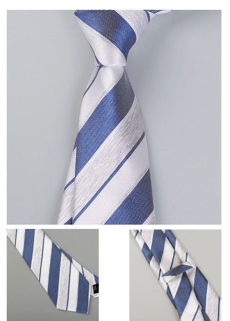 Men's Fashion Silk Tie 8cm Striped Novelty Necktie Blue Green Orange Color Ties For Men Floral Party Ties Wedding Business Gift